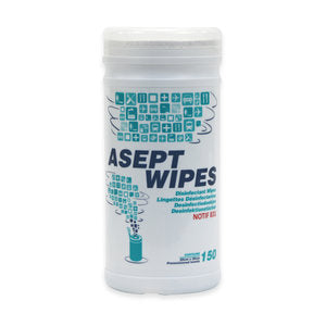 ASEPT Fast Acting Hand & Surface Sanitising Wipes Tub of 150