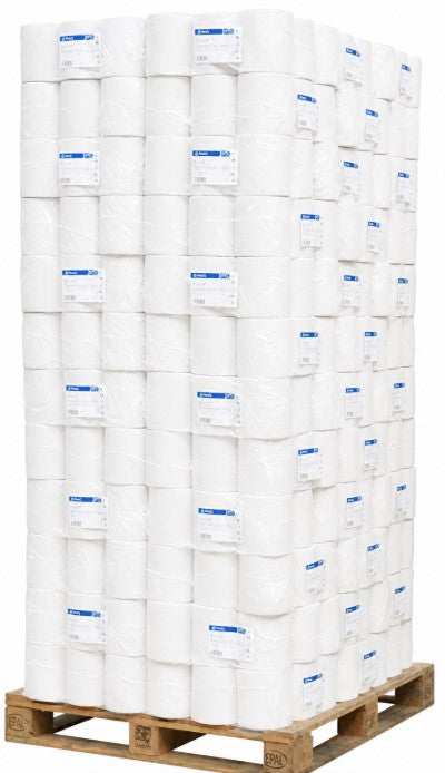 Sapphire White 2 ply Embossed Centrefeed Rolls 185mm x 150Metres Pallet of 77 Packs