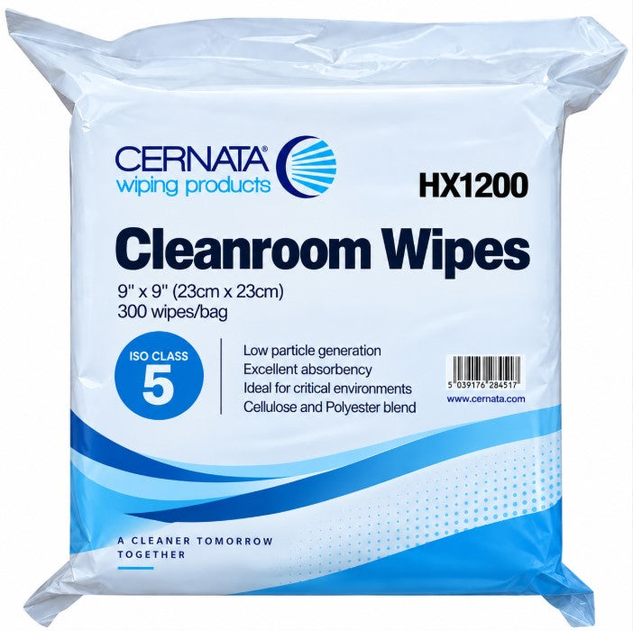 CERNATA ISO 5 Cleanroom Wipes 9"x9"  Pack of 300