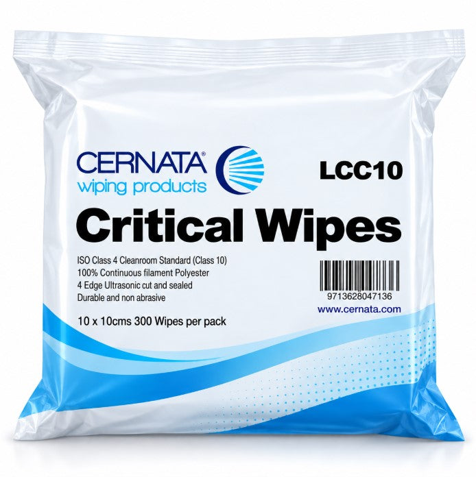 CERNATA Critical Wipes ISO 4 Cleanroom Standard 10x10cm Pack of 300