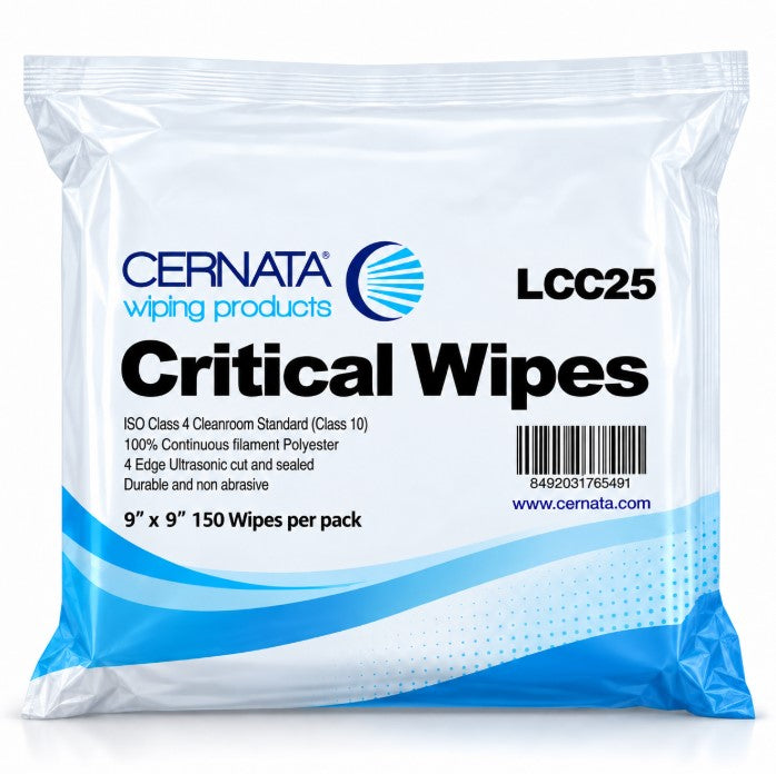 CERNATA Critical Wipes ISO 4 Cleanroom Standard 25x25cm Pack of 150