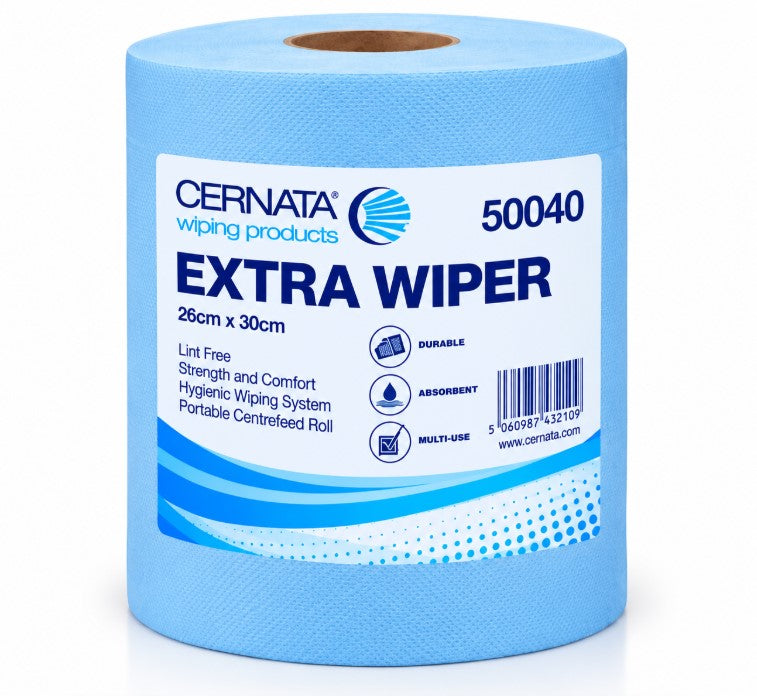 CERNATA Extra Wiper Roll 500 Sheets 3 Ply Blue
