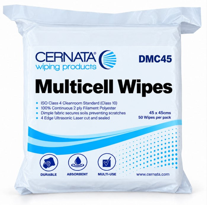 CERNATA Extra Large 2 Ply Quilted Polyester Wipes 45 x45cms Pack of 50