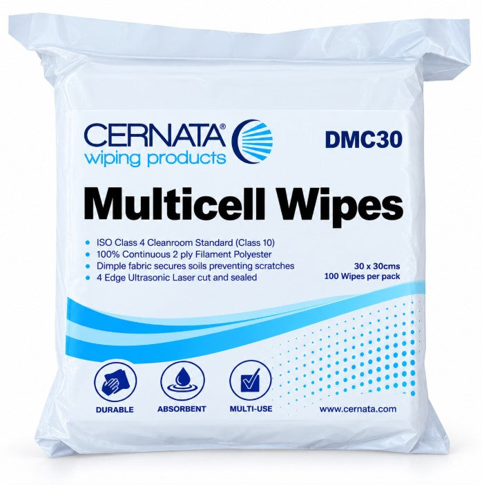 CERNATA Multicell 2 Ply Quilted Polyester Wipes 30 x 30cms Pack of 100