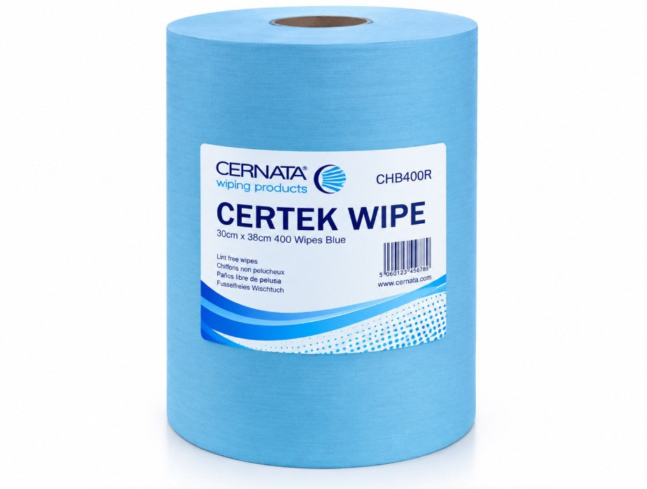 CERTEK Lint Free Wiping Roll 30x38cm 400 Sheets Blue