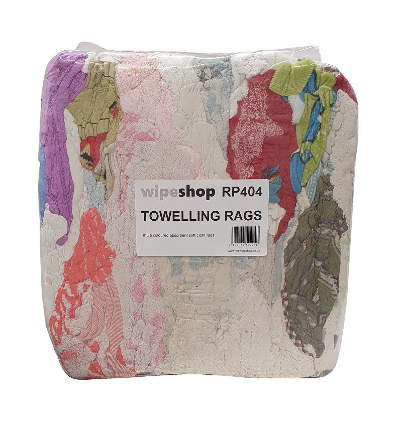 Coloured Towelling Rag - Mixed Colours Poly Pack 10kg
