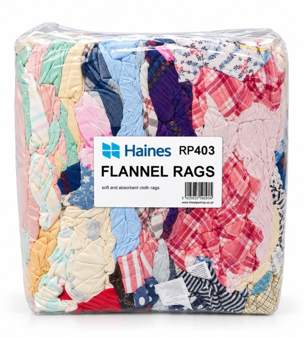 Coloured Flannelette Polishing Rags - 10kg Bag