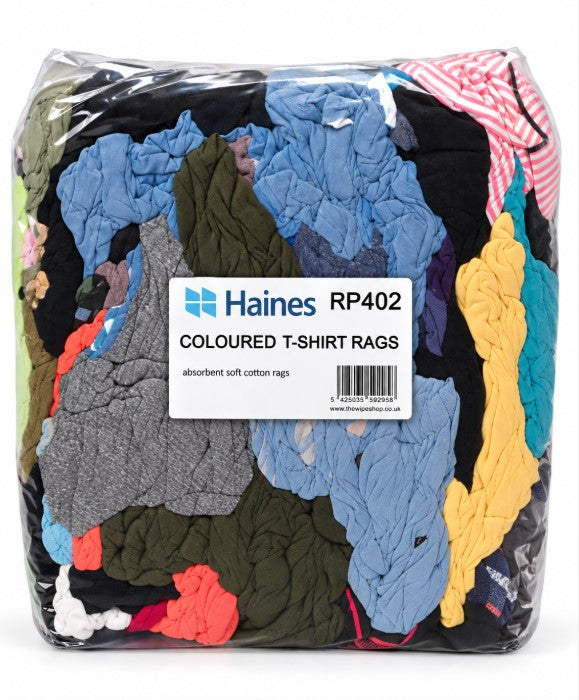Coloured T-Shirt Rags Soft and Absorbent - 10kg Bag