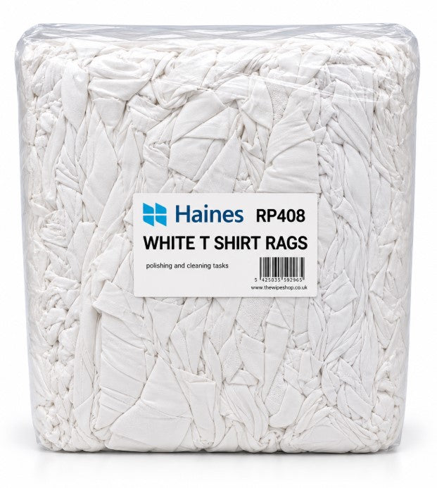White T-Shirt Rags Soft and Absorbent 10kg Bag