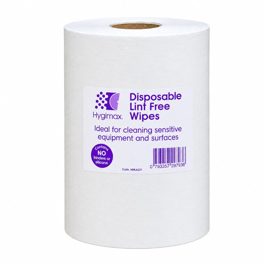 HYGIMAX™ Premium Lint Free Wiping Roll 400 Sheets 30x38cm White