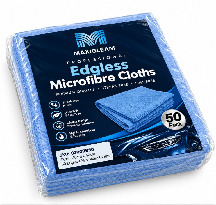 Maxigleam Seamless Microfibre Cloths 40 x 40cms Pack of 50