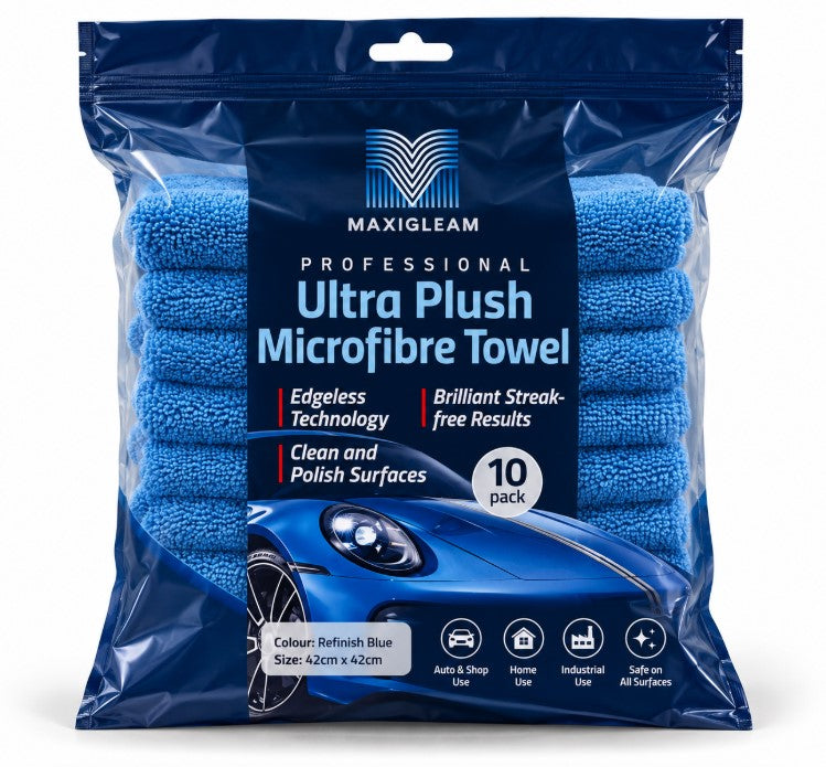Maxigleam Ultra Plush Microfibre Cloths 42x42cms Pack of 10