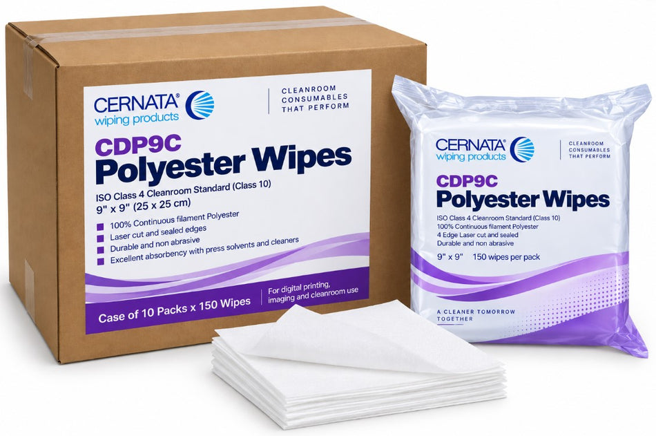 10 Packs of Cernata Cleanroom Wipes for Digital Printers 9x9``