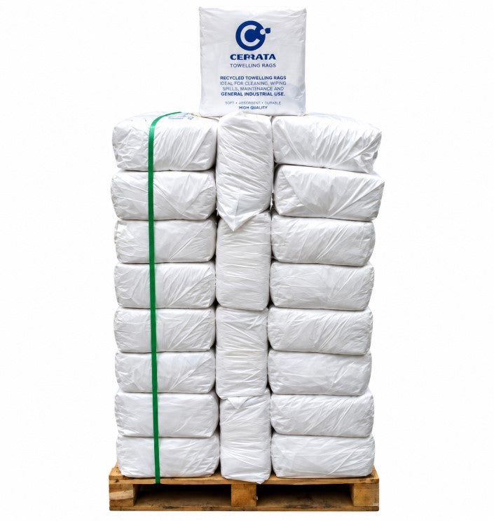 White Towelling Rags - Laundry Quality 60 Packs