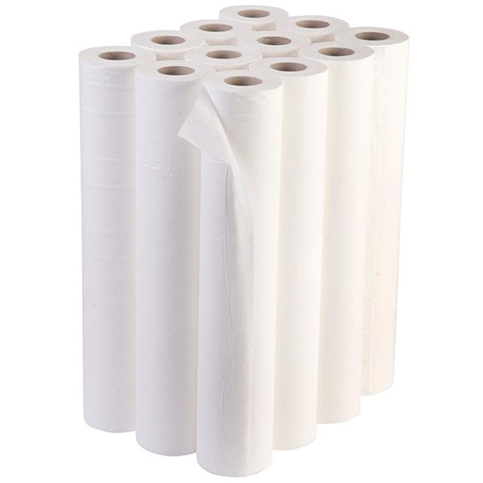 White Couch Roll 20 inch 2ply 40m x 500mm case of 12