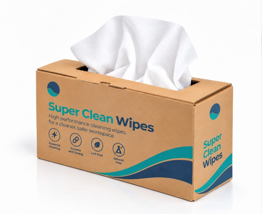 Super Clean Extra Large Lint Free Wipes 42x30cms box of 100